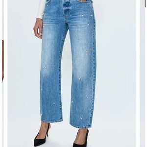 PISTOLA LEXI MID RISE BOWED STRAIGHT JEAN - CONFETTI VINTAGE - 28 - worn once!